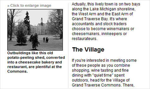 Article about the Village of Grand Traverse Commons